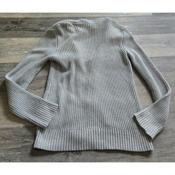 Chaps Women's Gray Cotton Toggle Front Cardigan Sweater Size medium - Picture 2 of 4